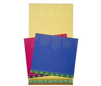 Multifaith Indian wedding invitation in vibrant colours