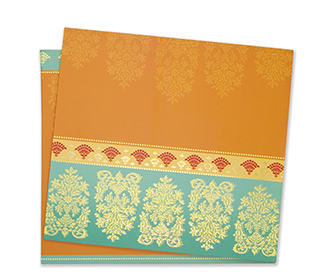 Multifaith Indian wedding invitation in vibrant colours