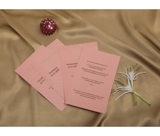 Multifaith Pink laser cut wedding invite