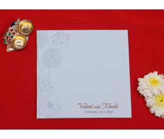 Multifaith Roses White wedding invite