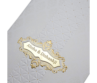 Multifaith wedding invitation in Ivory & Golden colors