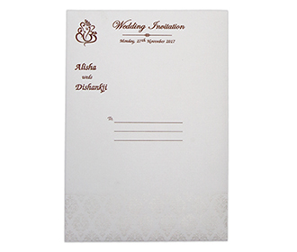 Multifaith wedding invitation in Ivory & Golden colors