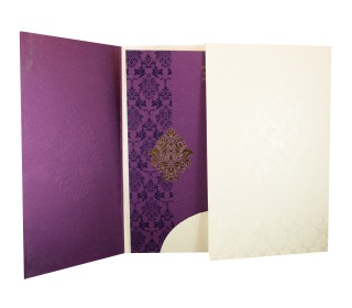 Multifaith Wedding Invitation in Purple with Gate Fold Design