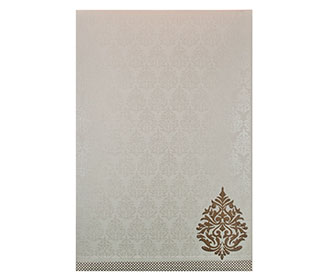 Multifaith Wedding Invitation in Ivory and Blue with Motifs
