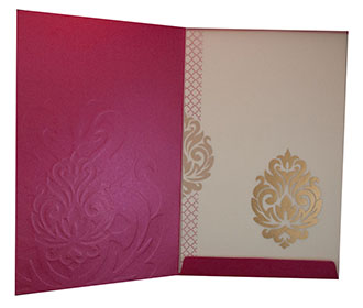 Multifaith Wedding Invitation in Ivory and Pink with Motifs