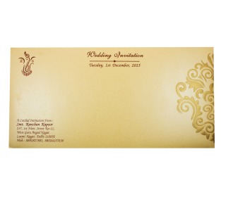 Muslim Wedding Card in Maroon with Pull out inserts in Golden
