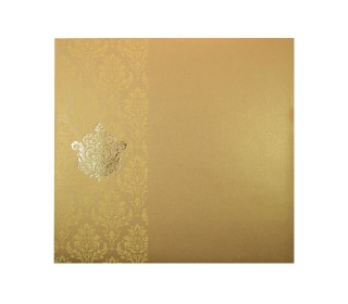 Muslim Wedding Invitation Card in Golden with Allah Symbol