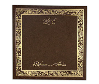 Muslim wedding invitation in brown with laser cut symbol