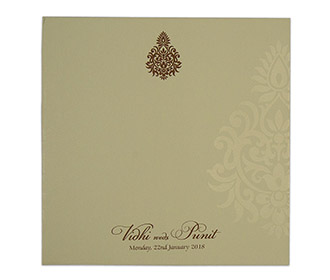 Muslim wedding invitation in olive green colour