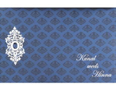 Navy Blue and Silver Card with Laser-cut Design