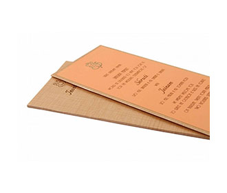 Peach Colored Indian Wedding Card with Cardboard Pullout Insert