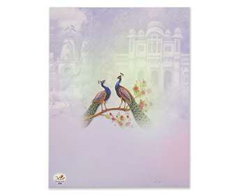 Peacock themed royal indian wedding card