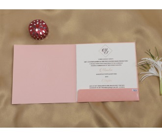 Pink colored Ganesha wedding invite