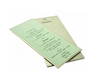 Pista Colored Indian Wedding Card with Cardboard Pullout Insert