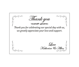 Printed thank you cards wedding stationery with envelopes - 