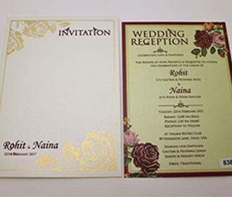 Pullout Indian wedding invitation with rose flowers