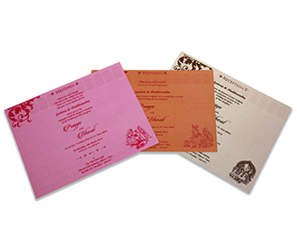 Radha Krishna theme royal Indian wedding invitation card