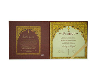 Radha Krishna themed designer wedding invitation