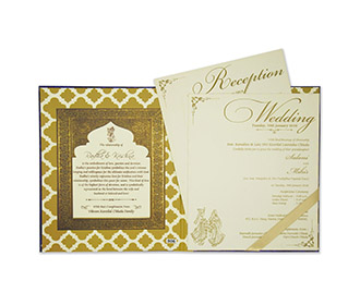 Radha Krishna themed royal indian wedding invitation