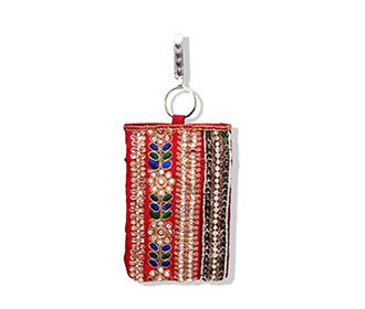 Red Designer Mobile Pouch