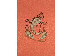 Red Orange Traditional Ganesha Wedding card