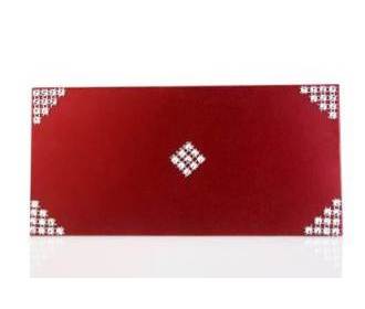 Red Shagun Envelope with Silver Lace on Corners