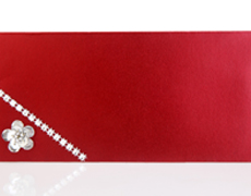 Red Wedding Shagun Envelope with Silver Flower