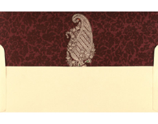 Rich Maroon and Golden Paisley design