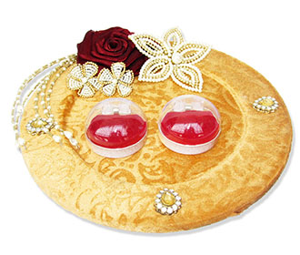 Ring Platter in Golden Shaneel with Decorative Flowers