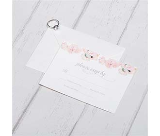 Rose theme Tri-fold Laser Cut Wedding Invitation in pink colour