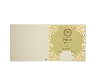 Rose themed cream colour indian wedding invitation card
