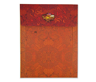 Royal hindu wedding invitation card with bride & groom
