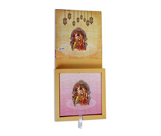Royal Indian theme box invitation in cream color