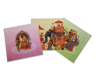 Royal Indian theme box invitation in cream color