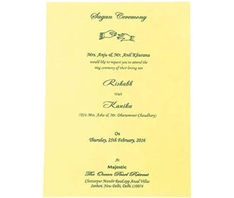 Royal Indian Wedding Card in Ivory with multi color inserts