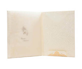 Royal Indian Wedding Card in Ivory with multi color inserts