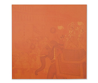 Royal Indian wedding card in traditional orange colour