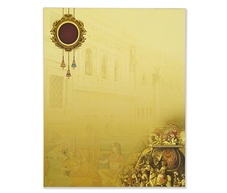 Royal indian wedding card with a wedding procession