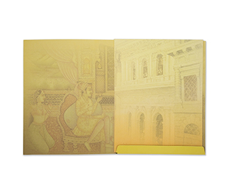 Royal indian wedding card with a wedding procession