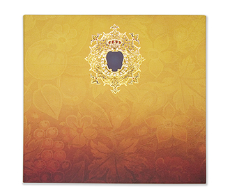 Royal Indian wedding card with floral motifs