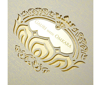 Royal indian wedding invitation in parchment colour