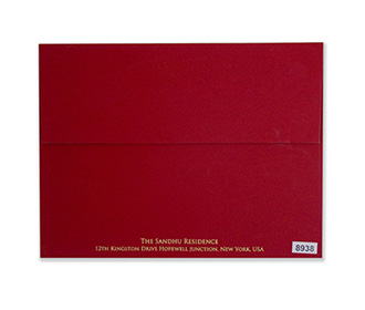 Royal Indian wedding invitation in rich red and golden elephants