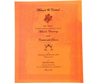 Royal Indian wedding Invitation with Painted scenery & Ganesha
