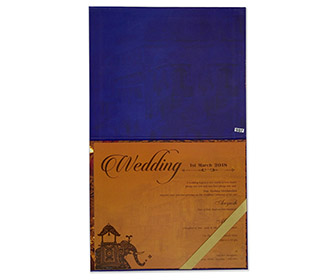 Royal Indian wedding invite in blue and pink colour
