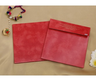 Royal red colored wedding invite