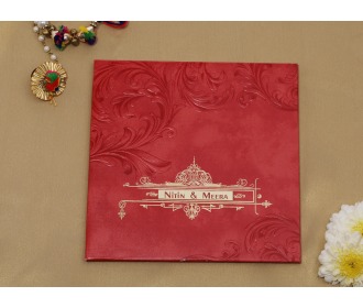 Royal red colored wedding invite