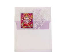 Royal Wedding Card with Rich Ivory and Purple Colour