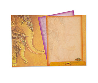 Royal wedding Invitation with Ganesha and elephant images