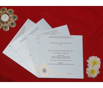 Royal white wedding invite