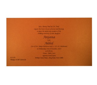 Sikh Designer Wedding Card in Red & Orange with Golden Motifs